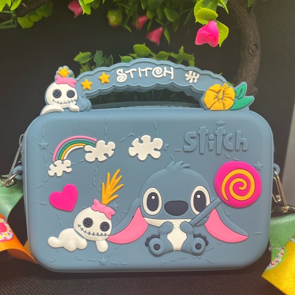 Blue Multicolor Cute Stitch Shoulder Bag – Disney Lilo & Stitch Crossbody Purse - Picture 1 of 4